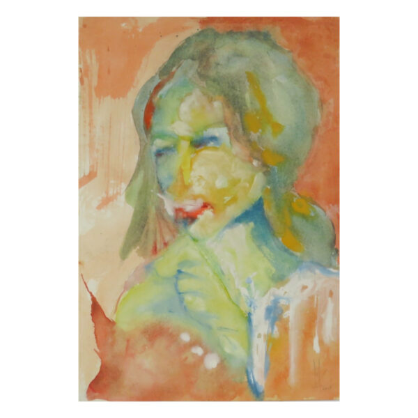 Volto Di Donna Su Sfondo Arancio