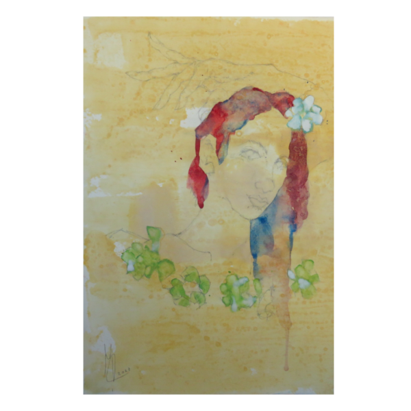 Ritratto Di Donna Con Collana Di Fiori