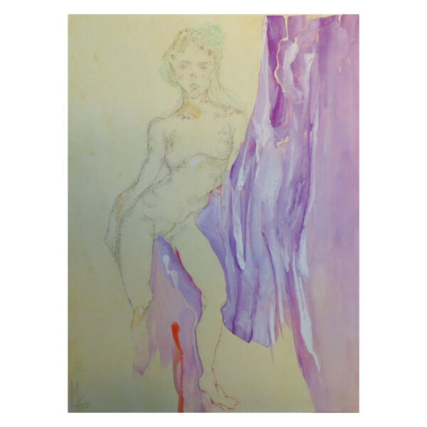 Fanciulla Nuda Con Tenda Viola