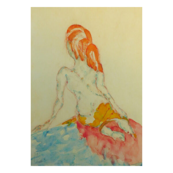 Donna  Di Schiena Con Telo Giallo