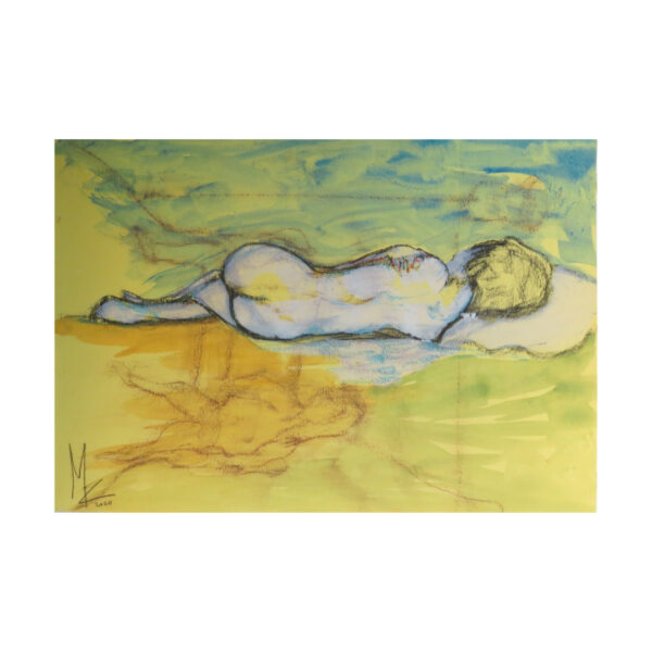 Donna Sdraiata Di Schiena Sul Letto
