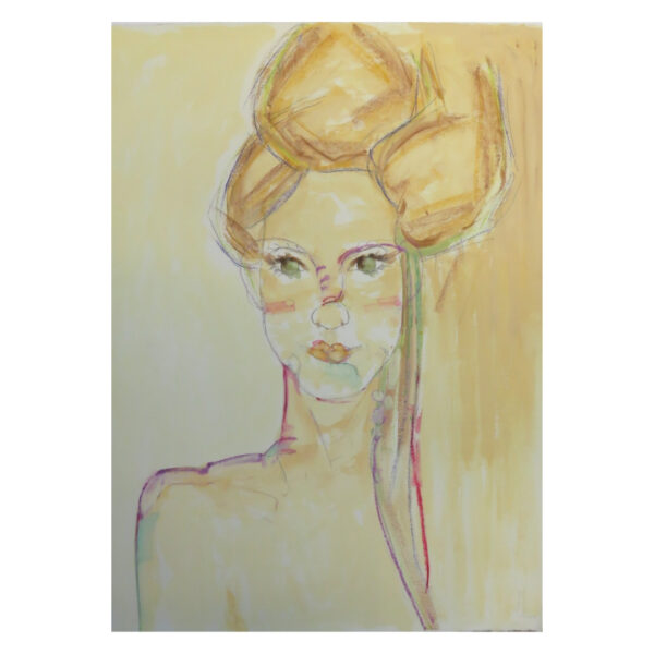 Volto Di Giovane Donna Giallo e Viola