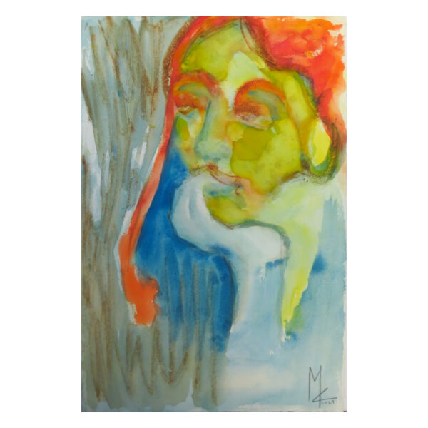 Volto Di Donna Con Mano Appoggiata Al Mento #1