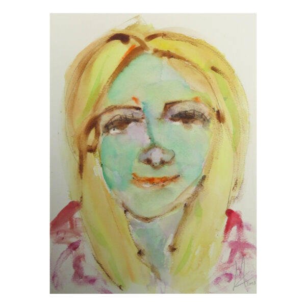 Volto Di Ragazza Verde Viola