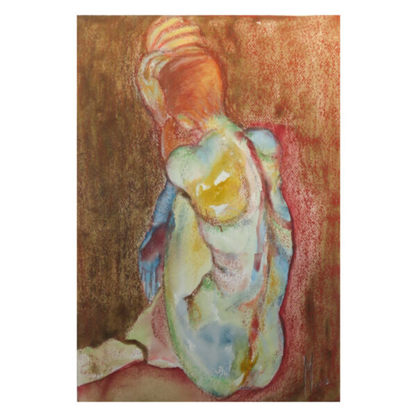 Fanciulla Seduta Di Schiena Con Chignon Giallo